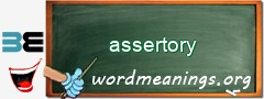 WordMeaning blackboard for assertory